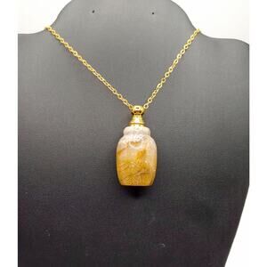 Rare Natural Chrysanthemum Stone Bottle Necklace